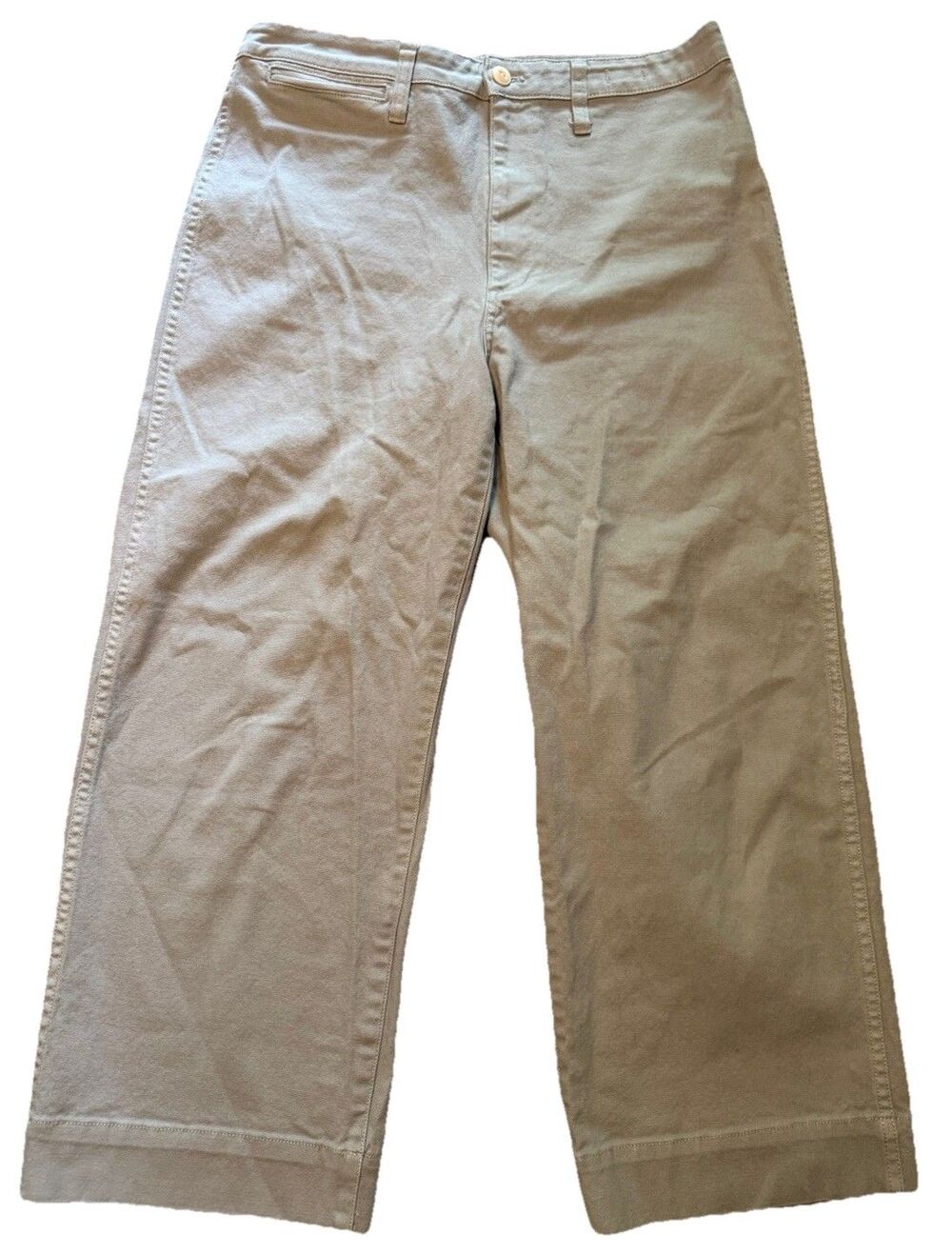 Madewell Pants Womens Size 31 Slim Emmett Wide Leg Crop Gray High Rise Canvas